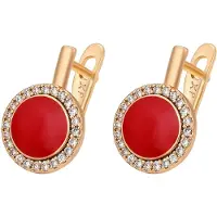 Faina Pendientes oro / rojo / transparente