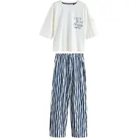 Next Pijama azul oscuro / blanco
