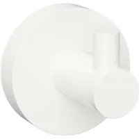 Bemeta Toallero de pared simple, color blanco, fabricado en latón, 5,5 cm de ancho, marca . Opción: sin adhesivo