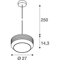 SLV 1007598 - Pantilo Rope 27, lámpara colgante, 250 cm, casquillo E27, 15W, color plateado