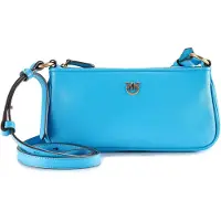Pinko Half Moon Bolso bandolera Piel natural 23 cm azul
