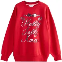 Next Sudadera 'Holly Jolly' oro rosa / rojo