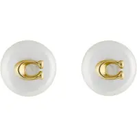 Coach Pendientes oro / blanco perla