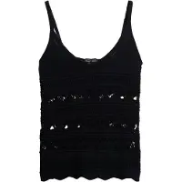 Superdry para mujer. W6012031A Top de crochet negro (S), Casual, Algodón, Sin mangas / Tirantes, outlet 2026.