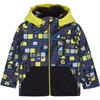 Quiksilver - Chaquetas de esquí niños - Little Mission Kids Jacket 3D Checker Yellow Plum - Talla Infantil 6-7 años - Amarillo