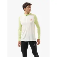 Compressport - Ropa para trail running - Trail Hz Ls Tshirt M Sugar/Shadow Lime de Lana - Talla M - Verde