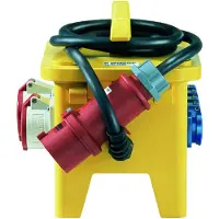 MENNEKES 70351, conector CEE 7/4, 5 polos, color amarillo, con carcasa de goma, grado de protección IP44, 400 V