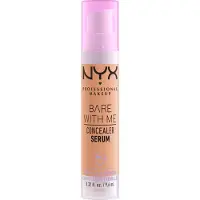 Nyx Suero corrector hidratante 2 en 1 Bare With Me de Professional Makeup, color 5.7, bronceado claro, 9,6 ml