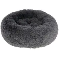 Kerbl Cama para perro FLUFFY, color gris oscuro, diámetro 76 cm x 19 cm