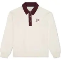 FILA Lagrio Loose Polo Sweatshirt Egret-fig Talla: L | Sudaderas con Capucha Outlet | Mujer