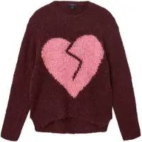 AllSaints Luvheart Crew Oxblood Red/pink Talla: M | Sudaderas con Capucha Outlet | Mujer | Rojo
