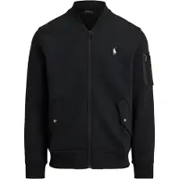 Ralph Lauren para hombre. 710980339003 Cazadora bomber de punto doble negro (XL), Casual, Algodón, outlet 2026.