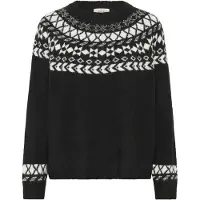 Cream Jersey 'Cherrie' negro / blanco