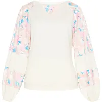 COBIE Blusa azul claro / albaricique / rosa / blanco lana