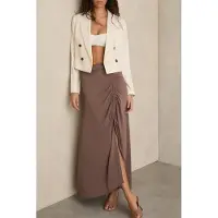 Reiss Ruched Midi Skirt Mink Talla: XS | Faldas Midi Outlet | Mujer
