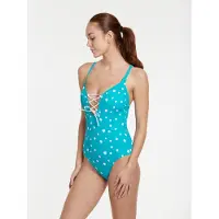 Vivid Traje de baño azul neon / blanco