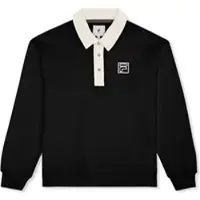 FILA Lagrio Loose Polo Sweatshirt Black-egret Talla: XS | Sudaderas con Capucha Outlet | Mujer | Negro
