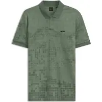 BOSS para hombre. 50548325 Polo Clash PLKT verde (L), Casual, Poliéster, Manga corta, outlet 2026.
