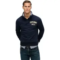 Superdry para hombre. M2014013A Sudadera Vintage Athletic Half Button marino (XL), Casual, Algodón, outlet 2026.