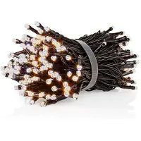 Nedis WIFILX02W200, Guirnalda decorativa, color blanco, IP65, color negro, 200 bombillas LED