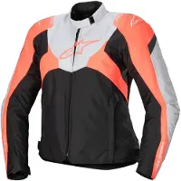 Alpinestars Chaqueta Stella T-Jaws V4 Impermeable Black Ice Gray Fluo Coral