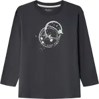Pepe Jeans para niño. PB5000017 Camiseta Landree gris (16Años= 176cm), Casual, Algodón, Manga larga, moda infantil, outlet 2026.