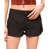Superdry para mujer. W7110406A Short cargo Vintage Utility en negro lavado (S), Casual, Algodón, outlet 2026.