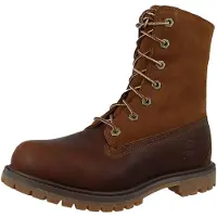 Timberland para mujer. TB18328R2421 Botines de Piel con parte superior enrollable y forro cálido marrón (39 W), Plano, Cordones, Casual, Tim