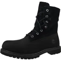 Timberland para mujer. TB18149A0011 Botas de piel Authentic Mid Warm negro (37.5 W), Plano, Cordones, Casual, outlet 2026.