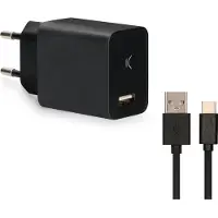 Ksix Cargador Usb + Cable Tipo C 1 M 2.4a
