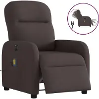 Syfax Sillón reclinable de masaje eléctrico tela marrón oscuro