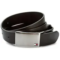 Tommy Hilfiger Cinturón 'Plaque' negro / plata