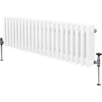 MonsterShop Radiador tradicional de 3 columnas - 300 x 1192 mm - Blanco