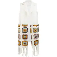 IZIA Chaleco de punto azul claro / naranja / blanco lana