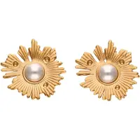 NAEMI Pendientes dorado / blanco perla