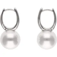 Faina Pendientes plata / blanco perla