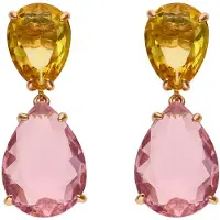 Gaya Pendientes amarillo limón / oro rosa / rosa
