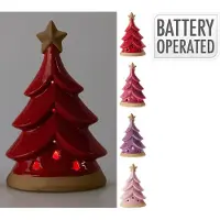 Home & Styling Decoración navideña para el árbol de Navidad: adorno de cerámica LED, 22 cm, con luces de colores