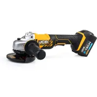 JCB | Esmeril angular inalámbrico, 115 mm, rosca M14, 18V, incluye estuche y 2 baterías de 5Ah