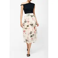 French Connection Candice Satin Ggt Overlay Skir Cream/scarlet Red Mu Talla: 12 | Faldas Midi Outlet | Mujer | Rojo