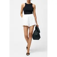 French Connection Barnet Cotton Shorts Linen White Talla: 14 | Pantalones Cortos Outlet | Mujer | Blanco