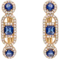 Faina Pendientes zafiro / oro rosa / transparente