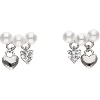 Gaya Pendientes plata / blanco perla