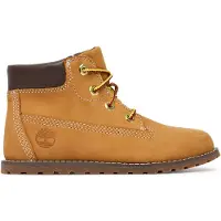 Timberland para niño. TB1A125Q2311 Botines de Piel Pokey Pine marrón (30), Plano, Cremallera, Casual, moda infantil, outlet 2026.