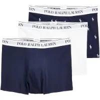 Ralph Lauren para hombre. 714830299057 Pack de 3 boxers marino, estampado y blanco (L), Homewear, Algodón, outlet 202