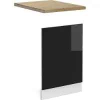 Vicco Panel frontal R-Line Negro brillo intenso/Blanco 45 cm ET Mármol, Model 41052