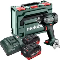 Metabo Atornillador de impacto a batería SSW 18 LTX 550 BL 18 V 550 Nm sin escobillas + 2 baterías LiHD de 5,5 Ah + cargador + metaBOX