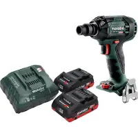 Metabo Atornillador de impacto a batería SSW 18 LTX 300 BL 18 V 300 Nm 1/2" sin escobillas + 2 baterías LiHD de 4,0 Ah + cargador