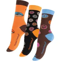 Vincent Creation® Calcetines 'Donuts' azul real / marrón / naranja / negro