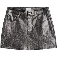 Mikuta The Silver Coated Leather Skirt Talla: M | Mini Faldas Outlet | Mujer | Gris